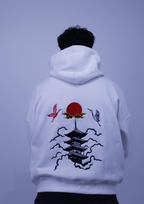 Pagoda rise | Premium White Unisex Hoodie